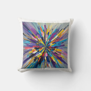 Expressive abstract art design throw pillow