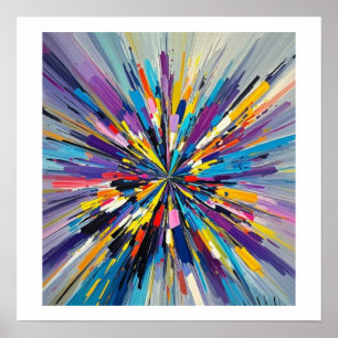 Expressive abstract art design wall decor poster