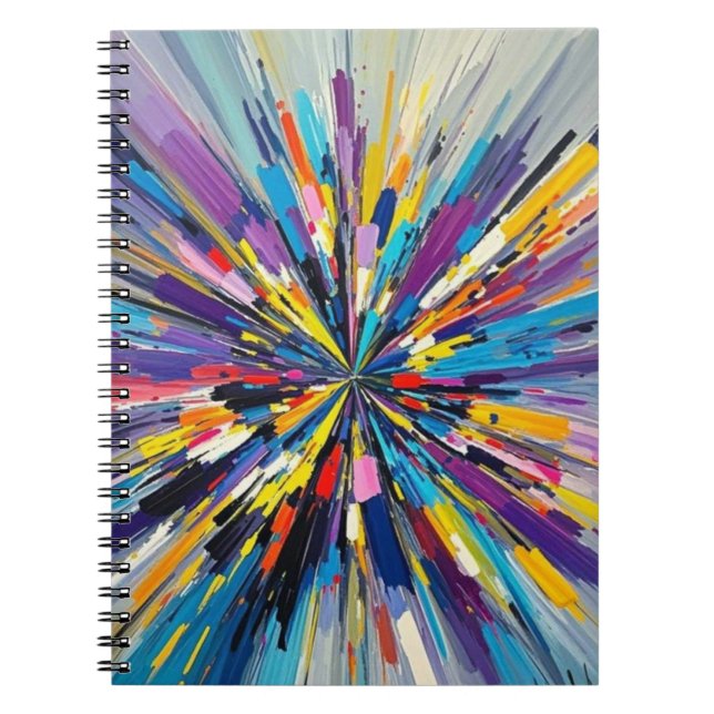 Expressive abstract art design wall decor poster notebook (Front)
