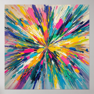 Expressive abstract colorful wall art poster decor