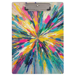 Expressive abstract colorful wall art poster decor clipboard