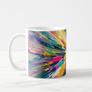 Expressive abstract colorful wall art poster decor coffee mug
