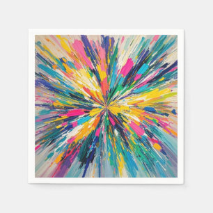 Expressive abstract colorful wall art poster decor napkins