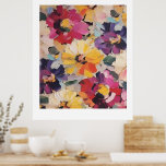 Expressive Abstract Flower Painting Poster