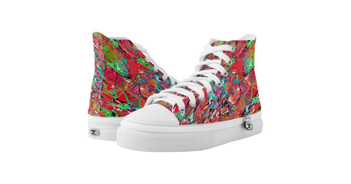 Expressive Abstract Grunge Printed Shoes | Zazzle