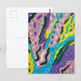 Expressive Abstract Paint in Multi-colors Postcard