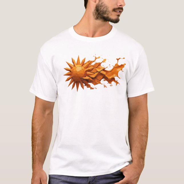 Expressive ABSTRACT SUN Graphic Tee Design (Front)