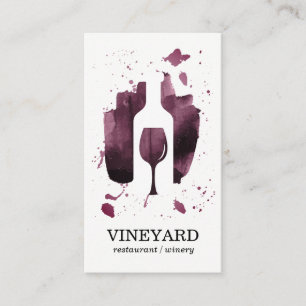 Expressive Brushed Texture / Wine Bottle and Glass Business Card