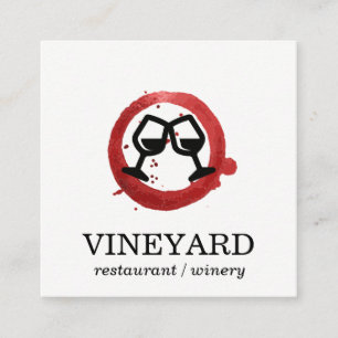 Expressive Brushed Texture / Wine Glass Toast Square Business Card