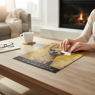 Expressive Chihuahua Art Yellow Textured Pet  Jigsaw Puzzle