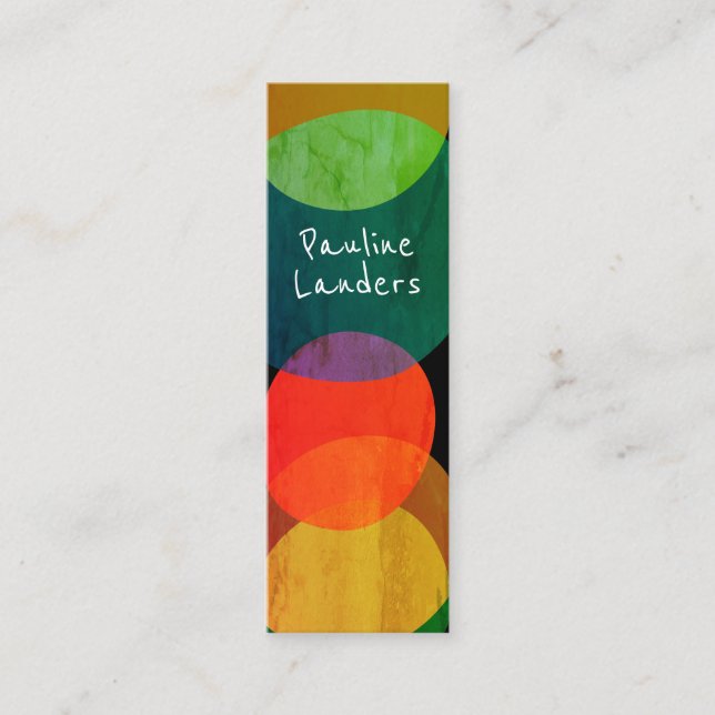 Expressive Circular Shapes Mini Business Card (Front)