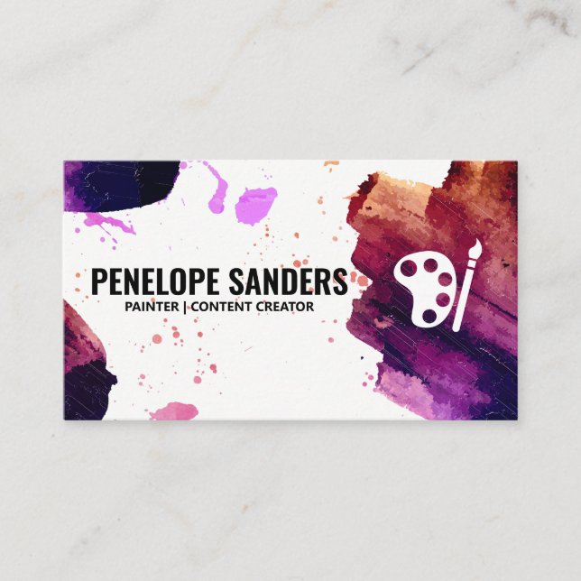 Expressive Color Brushed | Artist Business Card (Front)