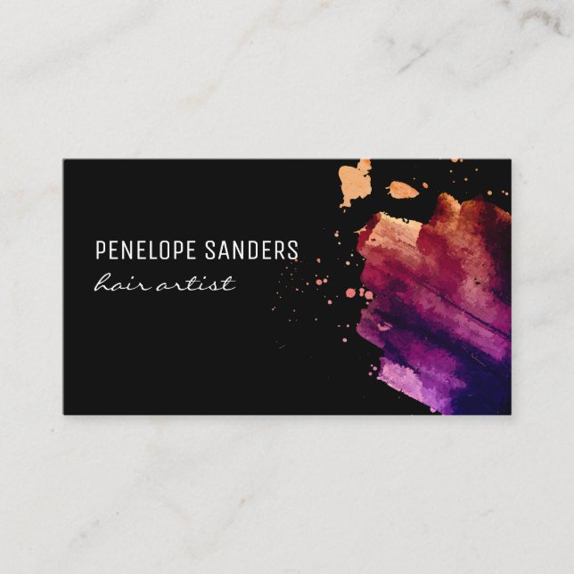Expressive Color Brushed Business Card (Front)