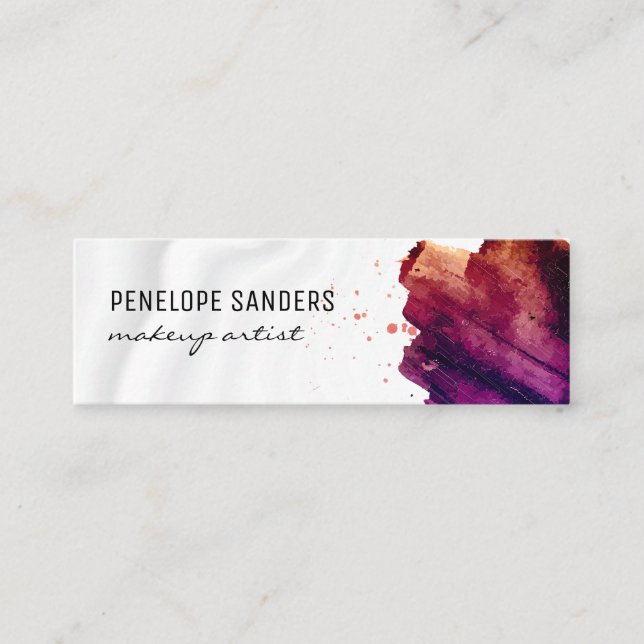 Expressive Color Brushed | Silk Drapery Mini Business Card (Front)