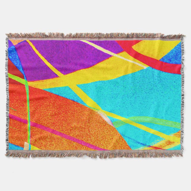 Expressive Color Pattern Throw Blanket (Front)
