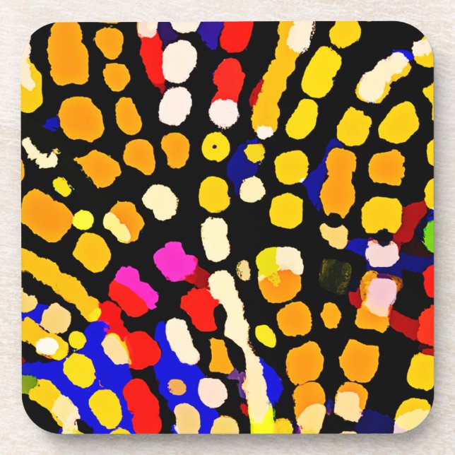 Expressive Color Play Pattern Beverage Coaster (Front)