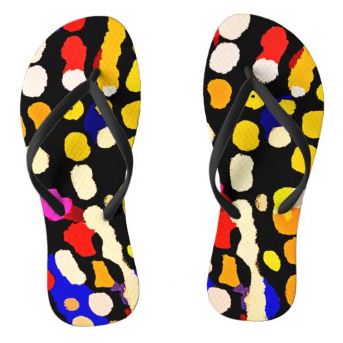 Expressive Color Play Pattern Flip Flops