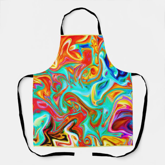 Expressive Colorful Abstractions Pattern Apron (Front)