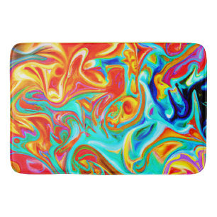 Expressive Colorful Abstractions Pattern Bath Mat