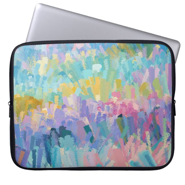 Expressive Colorful Foliage Laptop Sleeve (Front)