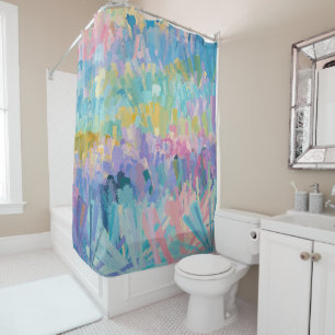 Expressive Colorful Foliage Shower Curtain