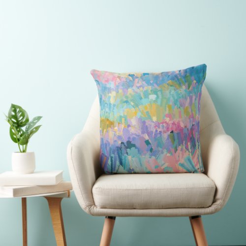 Expressive Colorful Foliage Throw Pillow