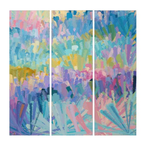 Expressive Colorful Foliage Triptych
