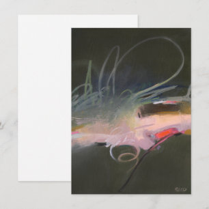 Expressive Dark Green Abstract Art - Maura Reed Note Card
