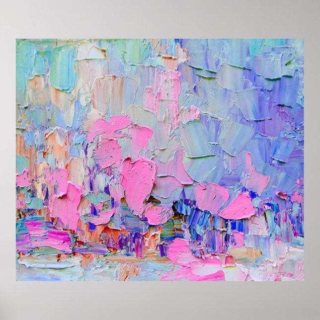 Expressive embossed paint on canvas, created using poster (Front)