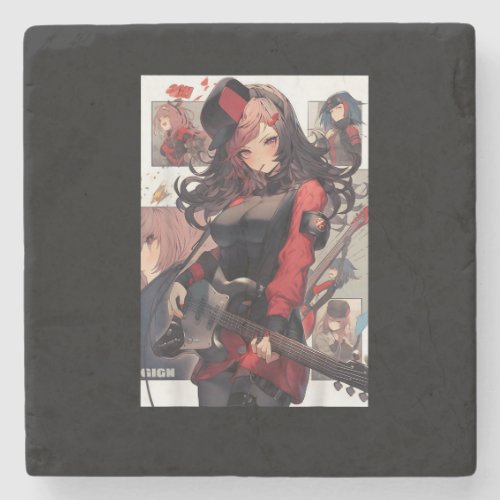 Expressive Features on Japanese Anime and Punk Roc Stone Coaster