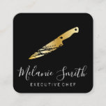 Expressive Gold Knife (Executive) Square Business Card