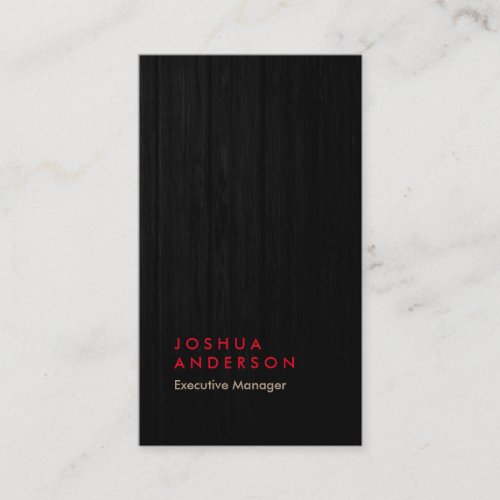 Expressive look wood grey black red professional business card