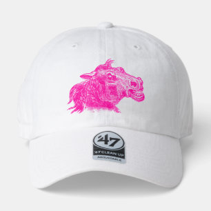 Expressive Mad Horse Head Graphic Art 47 Brand Hat
