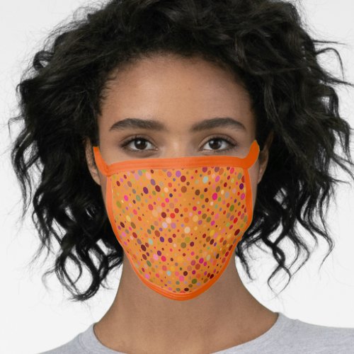 Expressive Orange Dotted Pattern Face Mask