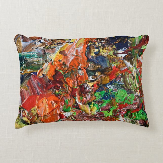 Expressive Paint Stroke from Artist Palette Accent Pillow (Front)