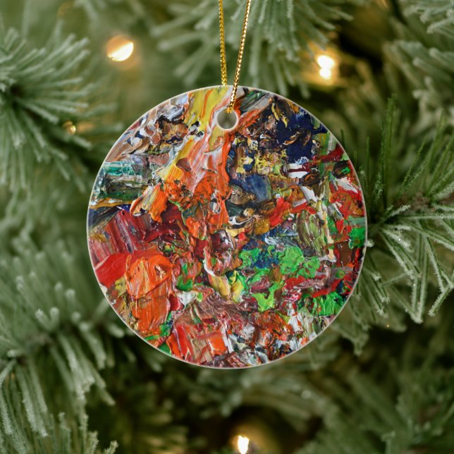 Expressive Paint Stroke from Artist Palette Ceramic Ornament (Tree)