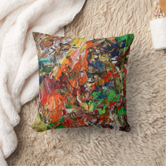 Expressive Paint Stroke from Artist Palette Throw Pillow