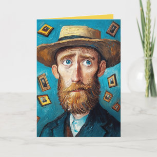 Expressive Portrait Bearded Man in Van Gogh Style Invitation