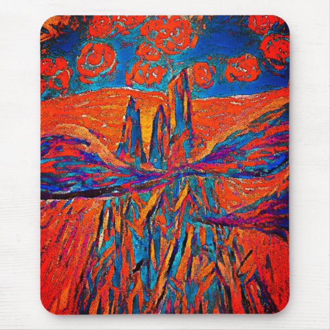 Expressive Roses in the Sky Mouse Pad (Front)