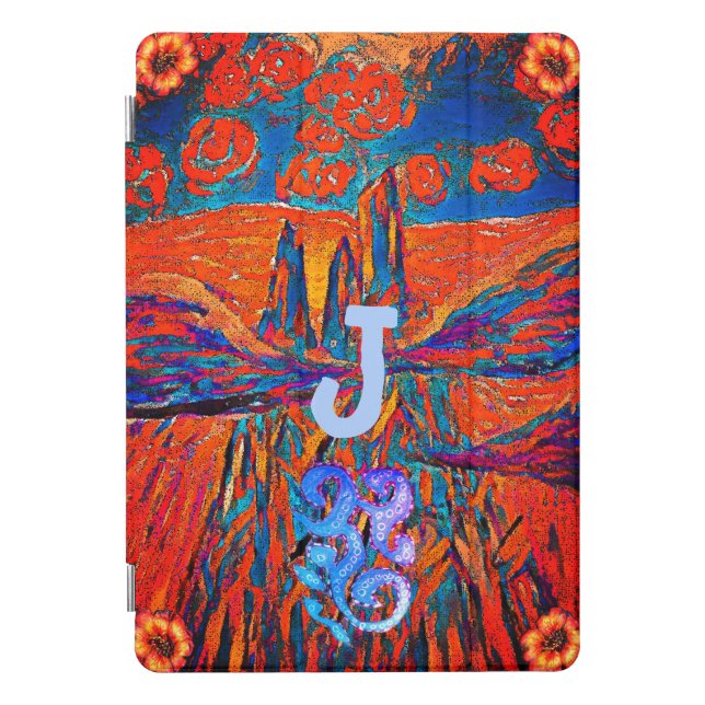 Expressive Roses in the Sky with your monogram iPad Pro Cover (Front)