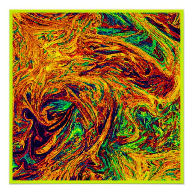 Expressive Vibrant Color Pattern Poster (Front)