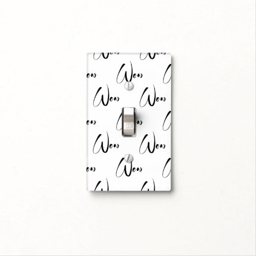 Expressive Wow Handwriting Design  Light Switch Cover