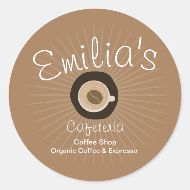 Expresso  Coffee Shop  Hand-Drawn Logo Classic Round Sticker (Front)