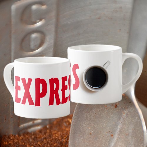 EXPRESSO Red text Minimalistic Espresso Cup