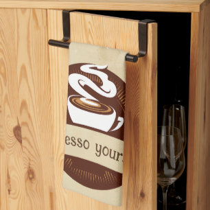 Expresso Yourself Fun Coffee Kitchen Quotes Towel