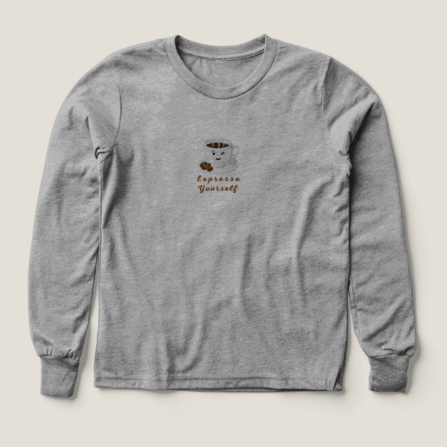Expresso Yourself – Funny Smiling Coffee Tee (Design Front)