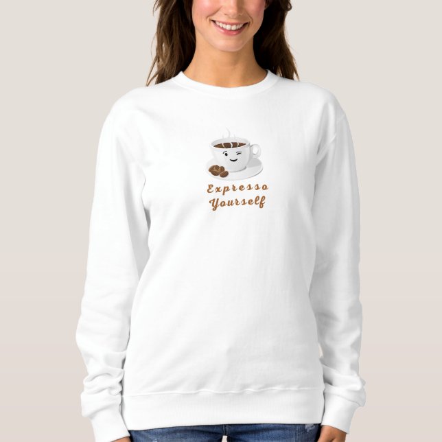 Expresso Yourself – Funny Smiling Coffee Tee (Front)