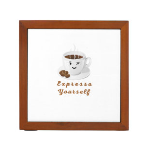 Expresso Yourself – Funny Smiling Coffee Tee Desk Organizer