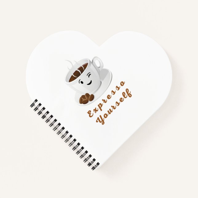 Expresso Yourself – Funny Smiling Coffee Tee Notebook (Front)