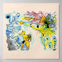 EXPULSION FROM PARADISE -Ink and watercolor